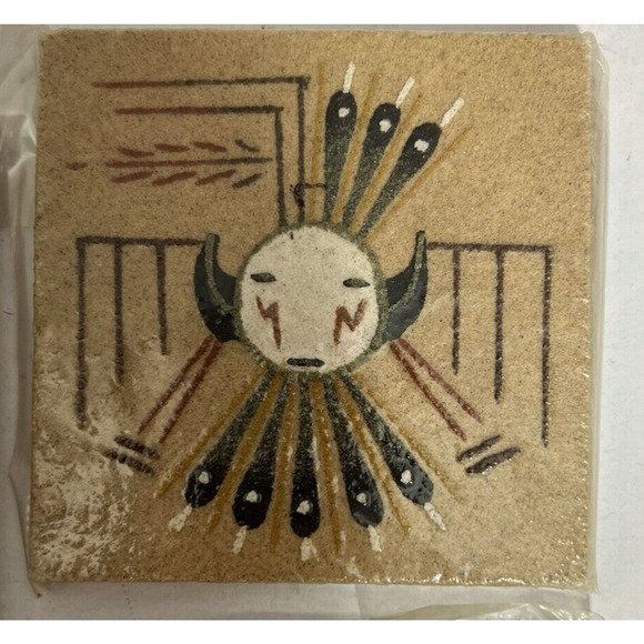 Authentic Navajo sand paintings lot of 3 New signed - Picture 4 of 7